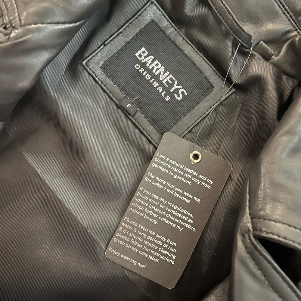 Barney’s Originals Genuine Leather Biker Jacket | UK 6 (0-2 US) - Picture 4 of 7